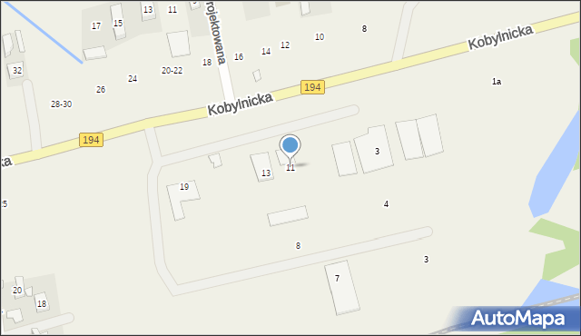 Bugaj, Kobylnicka, 11, mapa Bugaj