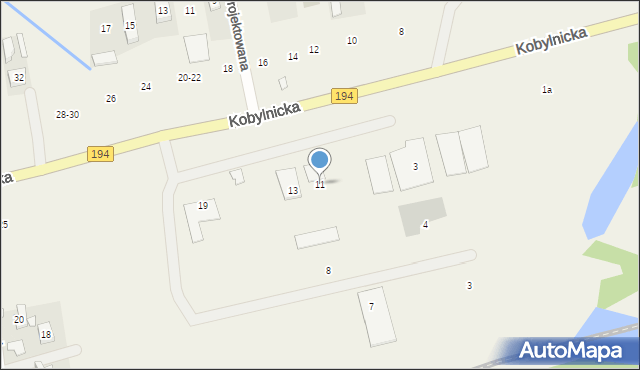 Bugaj, Kobylnicka, 11, mapa Bugaj