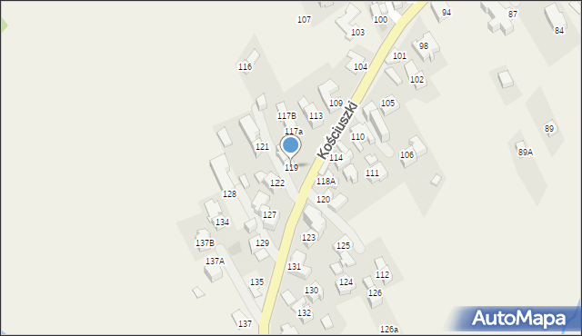 Bukowina Tatrzańska, Kościuszki Tadeusza, gen., 119, mapa Bukowina Tatrzańska