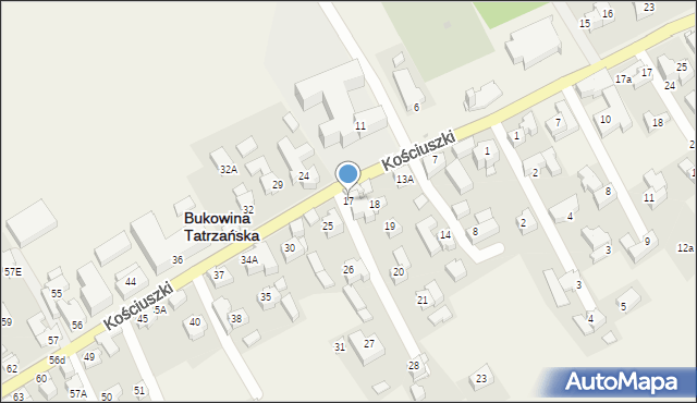 Bukowina Tatrzańska, Kościuszki Tadeusza, gen., 17, mapa Bukowina Tatrzańska