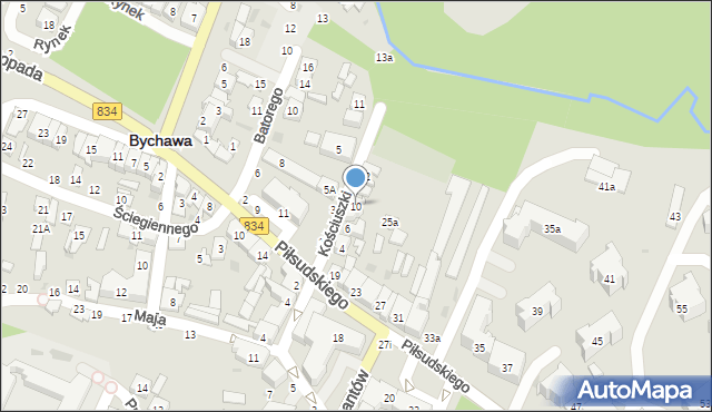 Bychawa, Kościuszki Tadeusza, gen., 10, mapa Bychawa