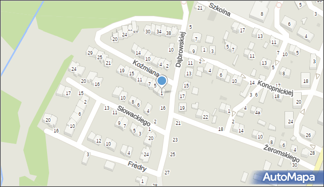 Bychawa, Koźmiana Kajetana, 1, mapa Bychawa