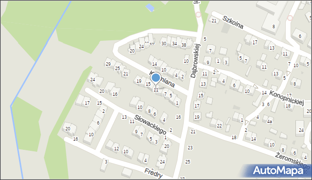 Bychawa, Koźmiana Kajetana, 11, mapa Bychawa