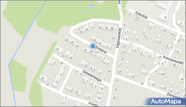 Bychawa, Koźmiana Kajetana, 13, mapa Bychawa