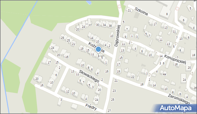 Bychawa, Koźmiana Kajetana, 7, mapa Bychawa