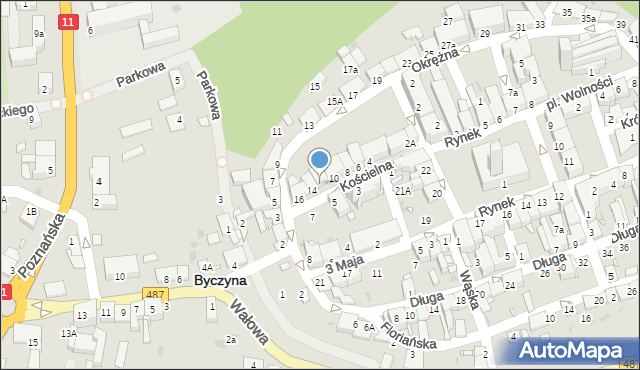 Byczyna, Kościelna, 12, mapa Byczyna