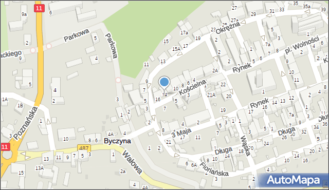 Byczyna, Kościelna, 14, mapa Byczyna