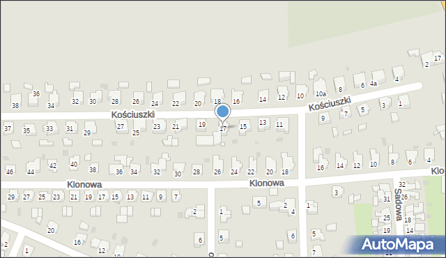 Byczyna, Kościuszki Tadeusza, gen., 17, mapa Byczyna