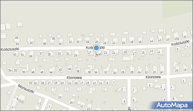 Byczyna, Kościuszki Tadeusza, gen., 25, mapa Byczyna