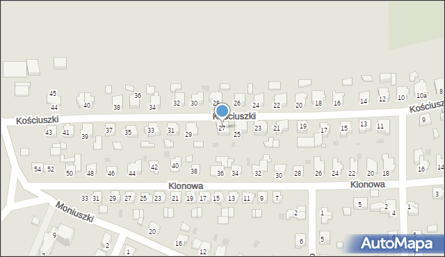 Byczyna, Kościuszki Tadeusza, gen., 27, mapa Byczyna