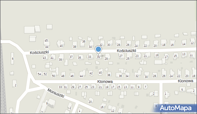 Byczyna, Kościuszki Tadeusza, gen., 31, mapa Byczyna