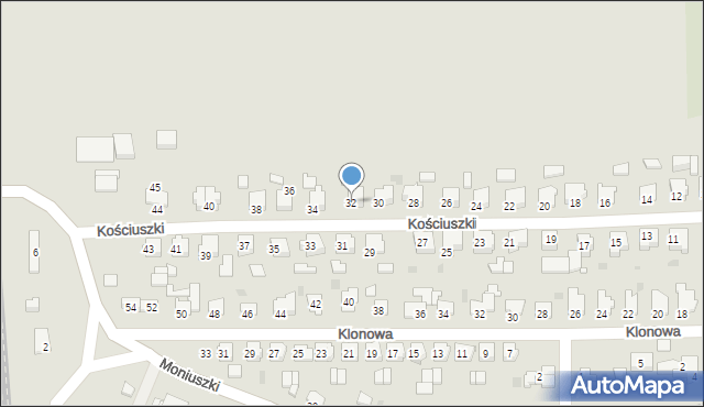 Byczyna, Kościuszki Tadeusza, gen., 32, mapa Byczyna