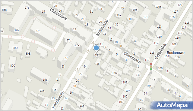 Bydgoszcz, Kościuszki Tadeusza, gen., 28, mapa Bydgoszczy