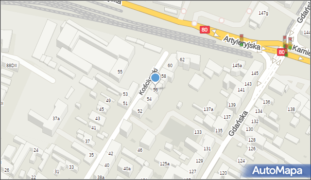 Bydgoszcz, Kościuszki Tadeusza, gen., 56, mapa Bydgoszczy