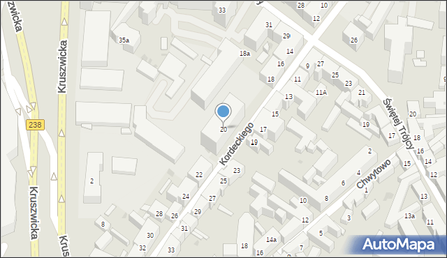 Bydgoszcz, Kordeckiego Augustyna, ks., 20, mapa Bydgoszczy