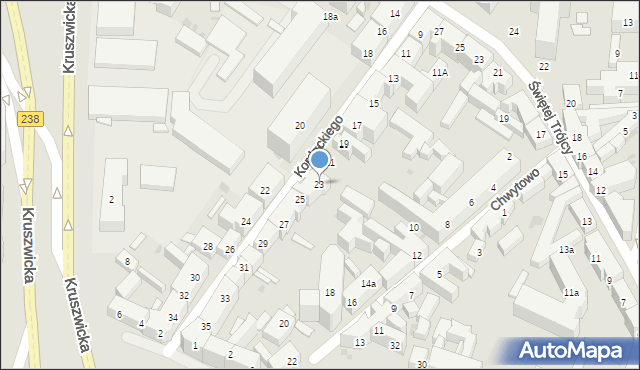 Bydgoszcz, Kordeckiego Augustyna, ks., 23, mapa Bydgoszczy