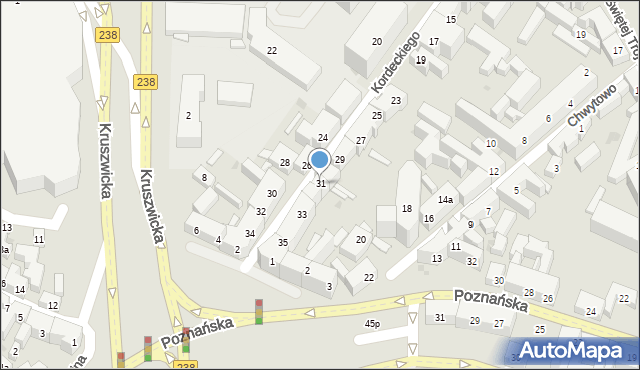 Bydgoszcz, Kordeckiego Augustyna, ks., 31, mapa Bydgoszczy