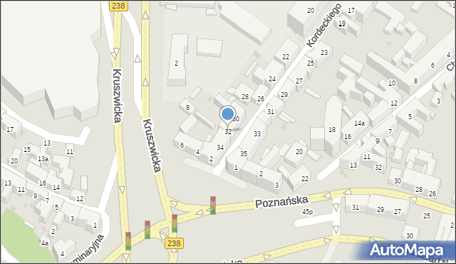 Bydgoszcz, Kordeckiego Augustyna, ks., 32, mapa Bydgoszczy