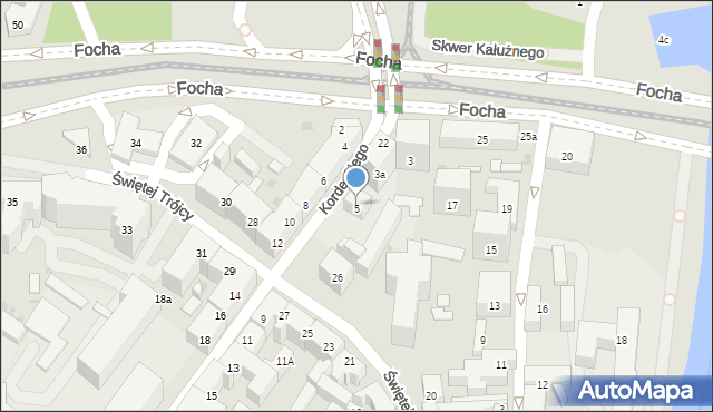 Bydgoszcz, Kordeckiego Augustyna, ks., 5, mapa Bydgoszczy