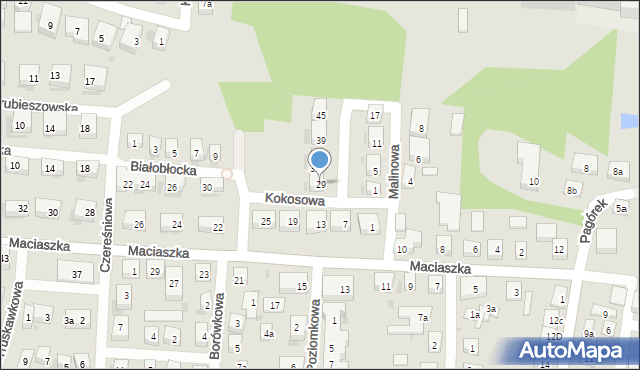 Bydgoszcz, Kokosowa, 29, mapa Bydgoszczy