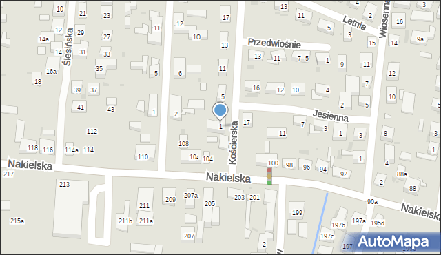 Bydgoszcz, Kościerska, 1, mapa Bydgoszczy