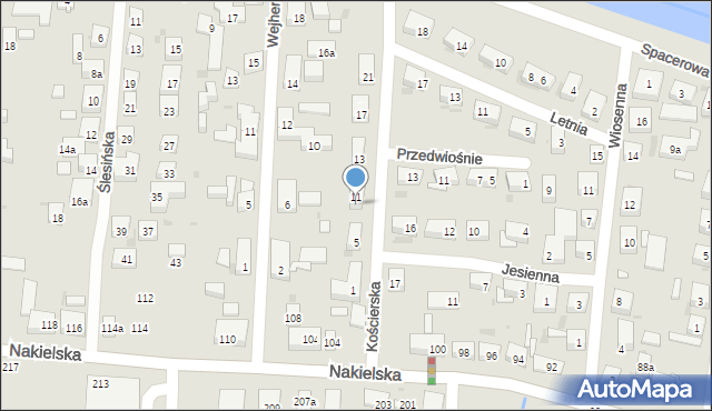 Bydgoszcz, Kościerska, 9, mapa Bydgoszczy