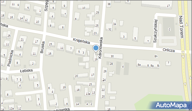 Bydgoszcz, Koronowska, 21, mapa Bydgoszczy