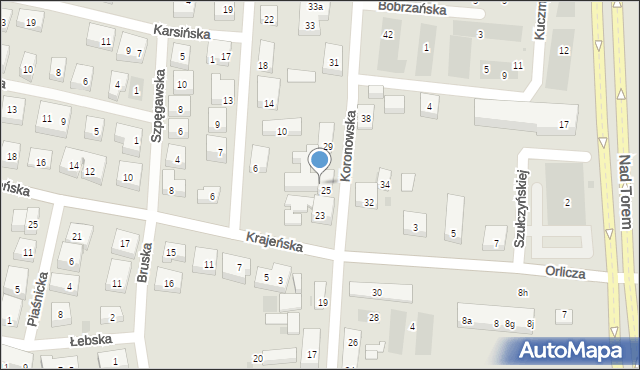 Bydgoszcz, Koronowska, 27, mapa Bydgoszczy