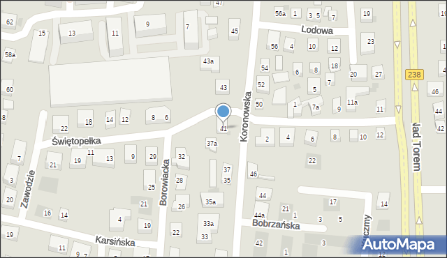 Bydgoszcz, Koronowska, 41, mapa Bydgoszczy