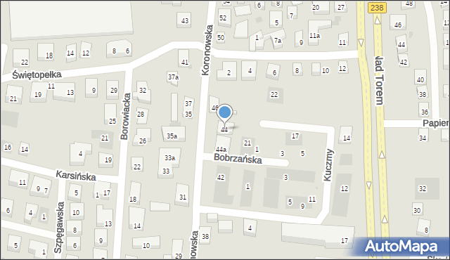 Bydgoszcz, Koronowska, 44, mapa Bydgoszczy