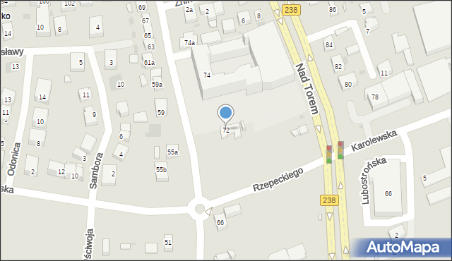 Bydgoszcz, Koronowska, 72, mapa Bydgoszczy