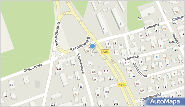 Bydgoszcz, Koronowska, 94a, mapa Bydgoszczy