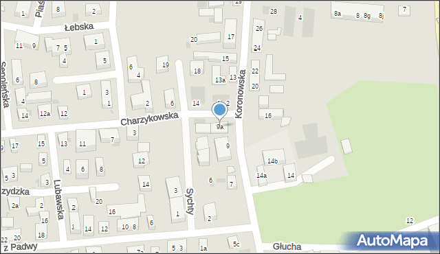 Bydgoszcz, Koronowska, 9a, mapa Bydgoszczy