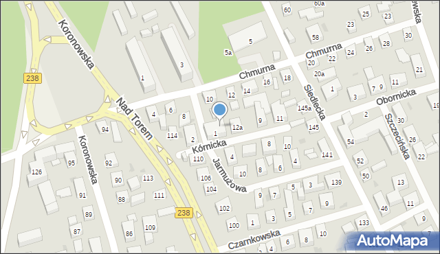 Bydgoszcz, Kórnicka, 3, mapa Bydgoszczy