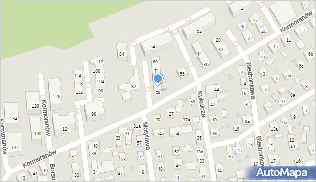 Bydgoszcz, Kormoranów, 60, mapa Bydgoszczy