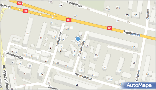 Bydgoszcz, Kosynierów, 5, mapa Bydgoszczy