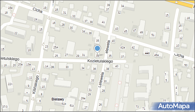 Bydgoszcz, Kozietulskiego Jana Leona, płk., 33, mapa Bydgoszczy