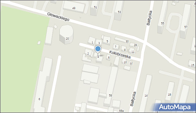 Bydgoszcz, Kołobrzeska, 4, mapa Bydgoszczy