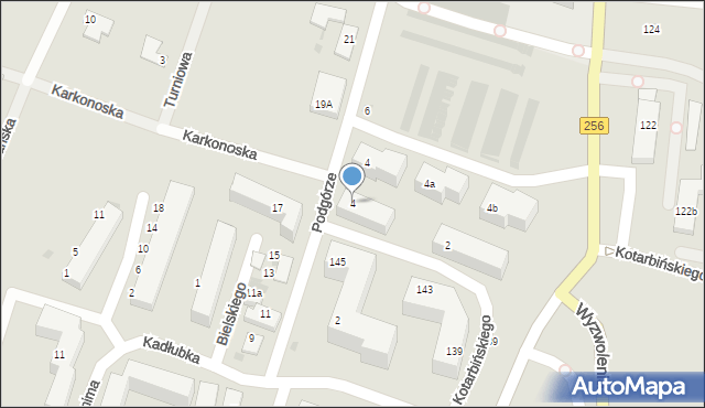 Bydgoszcz, Kotarbińskiego Tadeusza, 4, mapa Bydgoszczy
