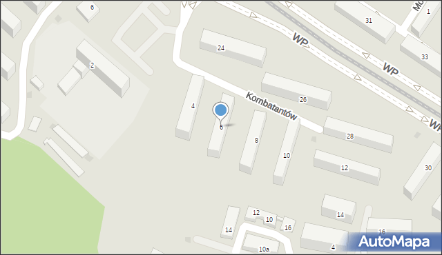 Bydgoszcz, Kombatantów, 6, mapa Bydgoszczy