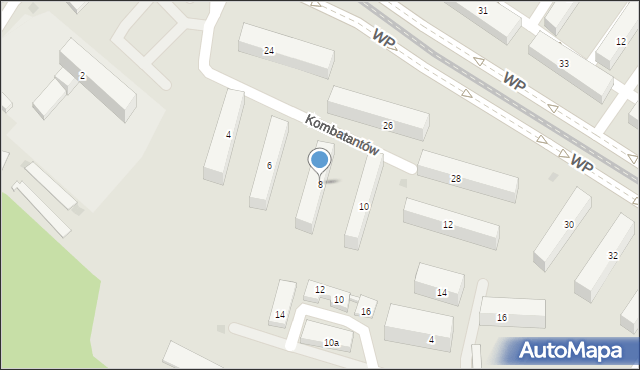 Bydgoszcz, Kombatantów, 8, mapa Bydgoszczy