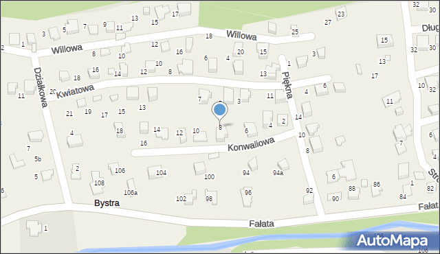 Bystra, Konwaliowa, 8, mapa Bystra
