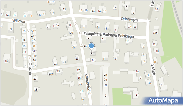 Bystrzyca Kłodzka, Konopnickiej Marii, 4, mapa Bystrzyca Kłodzka