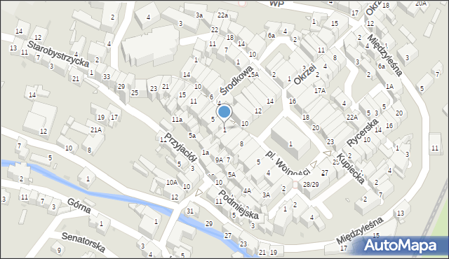 Bystrzyca Kłodzka, Kościelna, 1, mapa Bystrzyca Kłodzka