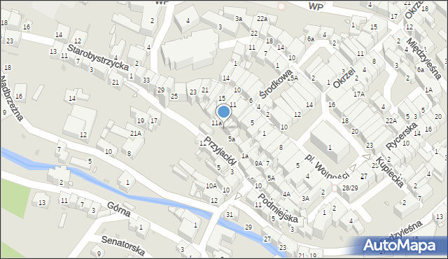 Bystrzyca Kłodzka, Kościelna, 9a, mapa Bystrzyca Kłodzka