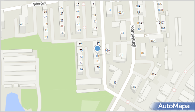 Bytom, Konstytucji, 83, mapa Bytomia