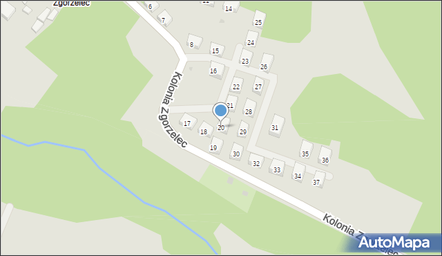 Bytom, Kolonia Zgorzelec, 20, mapa Bytomia