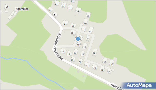 Bytom, Kolonia Zgorzelec, 21, mapa Bytomia