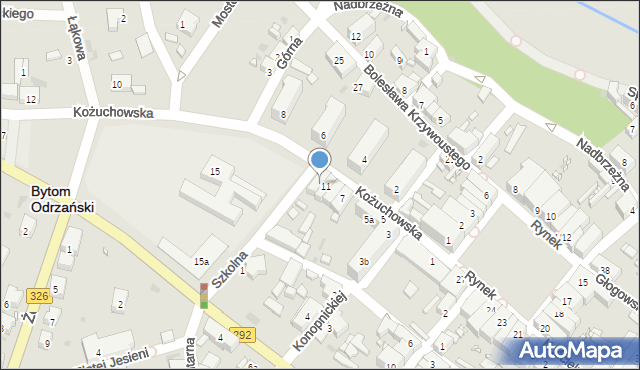 Bytom Odrzański, Kożuchowska, 13, mapa Bytom Odrzański