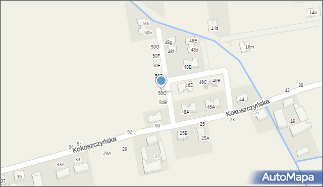 Cerekwica, Kokoszczyńska, 50C, mapa Cerekwica